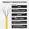 Cables Direct Online CAT6 Cable 1000ft Pull Box Solid Ethernet LAN UTP Cable 23AWG 550Mhz RJ45 Network CCA Copper Clad Aluminum Wire Bulk Yellow