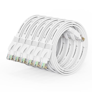 CableGeeker Cat 6 Ethernet Cable 15ft 6 Pack at a Cat5e Price but Higher Bandwidth Flat Internet Network Cable Cat6 Ethernet Patch Cable Short Withe Cat6 Computer Cable with Snagless RJ45 Connectors