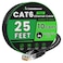 CableGeeker Cat 6 Ethernet Cable 25 ft IndoorOutdoor High Speed 10Gbps Flat Internet Network Cable Pure Copper Ethernet Patch Cable Long Computer LAN Cable with Clips Straps for Router Modem PS45 Blac
