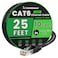 CableGeeker Cat 6 Ethernet Cable 25 ft IndoorOutdoor High Speed 10Gbps Flat Internet Network Cable Pure Copper Ethernet Patch Cable Long Computer LAN Cable with Clips Straps for Router Modem PS45 Blac