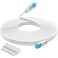 AOPOCKAN TECH Cat 6 Ethernet Cable 75 ftFlat Internet Network LAN Patch Cords Solid Cat6 High Speed Computer Wire with Clips Snagless Rj45 Connectors for ModemRouterPS4 Faster Than Cat5Cat5e 75ft Whit