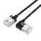 Dutevolns Flexible Cat 6 Ethernet Cable 90 Right Angled 16 Feet Ultra Thin Slim Rj45 LAN Cord up to High Speed 10Gbps 550MHz for Mac PC Router Windows Black