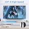 Duttek Cat8 Network Extension Cable 40Gbps 90 Degree Down Angle RJ45 Male to Female Shielded Ethernet Connector Extension Cable Extreme Thin for Router Modem 165FT50CM