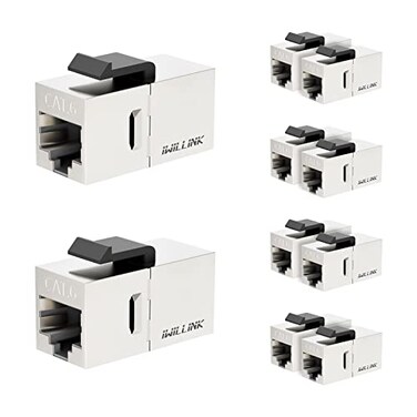 iwillink 10Gbps CAT6 Coupler RJ45 Keystone Shielded Coupler 10Pack Ethernet Coupler Female to Female Keystone Jack STP Keystone Insert for Cat6Cat5e Cable