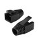 JODROAD 100Pack RJ45 Boot Cover Cat5 Cat6 Cat6A Ethernet Network Cable Strain Relief Boot Fits Overall Jacket Diameter 5565MM Ethernet Cable Hole Diameter 65mm Black