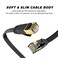 LEKVKM Cat 6 Ethernet Cable 50 ft High Speed RJ45 Internet Cable for Outdoor Indoor Support CAT6 Network Solid Slim Flat Black Computer LAN for PC
