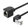 RHCXCYTJ CAT6 Ethernet Extension Cable90 Degree RJ45 Cords Shielded Male to Female Ethernet Patch CableSupport Bandwidth Up to 250mhz16ftBlack Down Angle