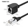 RHCXCYTJ CAT6 Ethernet Extension Cable90 Degree RJ45 Cords Shielded Male to Female Ethernet Patch CableSupport Bandwidth Up to 250mhz16ftBlack Down Angle