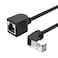 RHCXCYTJ CAT6 Ethernet Extension Cable90 Degree RJ45 Cords Shielded Male to Female Ethernet Patch CableSupport Bandwidth Up to 250mhz16ftBlack Down Angle