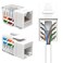 SATMAXIMUM 10 Pack Cat6 Keystone Ethernet Wall Jacks RJ45 Punch Down Slim Profile UTP White 45 Degree for Patch Panel Wall Plate Supports Up to 10Gbps