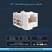 SATMAXIMUM 10 Pack Cat6 Keystone Ethernet Wall Jacks RJ45 Punch Down Slim Profile UTP White 45 Degree for Patch Panel Wall Plate Supports Up to 10Gbps