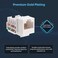 SATMAXIMUM 10 Pack Cat6 Keystone Ethernet Wall Jacks RJ45 Punch Down Slim Profile UTP White 45 Degree for Patch Panel Wall Plate Supports Up to 10Gbps