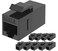 Tedgetal Cat6 Keystone Coupler RJ45 Ethernet Jack Insert 10 Pack Coupler Female to Female Inline Extender Black