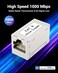 VCELINK RJ45 Coupler Shielded Ethernet Cable Extender CAT6CAT5ECAT5 Inline Coupler PoE Female to Female Connector in Silver 5Pack