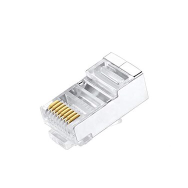 VIVOCH 50 Pcs Cat6 RJ45 Connectors C6 RJ45 Plugs Cat6 Metal Shielded RJ45 Ends FTP 8P8C Modular Network Plug Connector