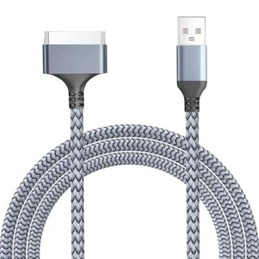 LBSC USB to 30 Pin Charger Cable Compatible with Old iPhone 44s3G3GSOld iPad 123 GenerationiPod Classic 321 genTouch 4321Nano 654321USB Fast Charging Data Sync Nylon Cable33ft