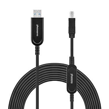 phoossno USB 30 A to B Extension Cable Active Optical USB 10Gbps 50ft 15m Backward USB21 and USB 11 Compatible with Camera Printer Scanner Game Controller Meeting RoomConference Room