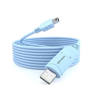 OIKWAN 6ft USBA to MiniB RS232 Console Cable with FTDI Chipset for Routers Switches Device Management
