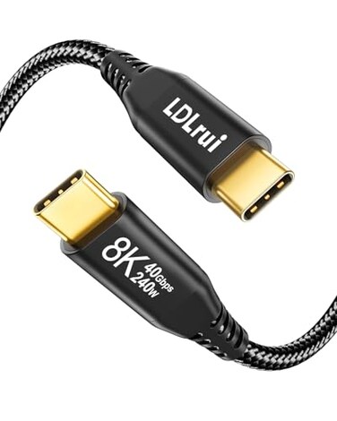 LDLrui USB4 Data Cable 3FT 40Gbps Thunderbolt 43 Compatible 240W PD 31 Fast Charging 8K60Hz USB C Video Cable for MacBook Pro iPhone 1617 SSD Dock Monitor