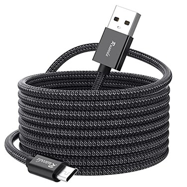 Ruaeoda Long Micro USB Cable Android Charger 25ft with GoldPlated Compatible with PS4 Charger Cable High Speed 20 USB A Male to Micro USB Nylon Braided Cable for Android Phone Charger Cable