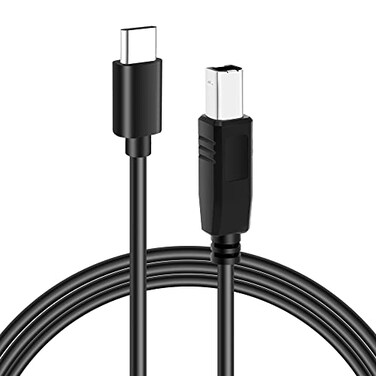 Kxable USB C to USB B 4ft Printer Cable Flexible for MacBook ProAir Compatible with Yamaha Piano MIDI Keyboard DAC DJ Controller