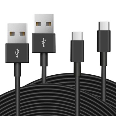ANLINK 2 Pack 164ft5M Long USB C Cable Charging and Data Transfer Durable USB A to USB C Power Charging Replacement Cord for Home Security Cameras Phones Switch Pro Controllers and More DevicesBlack
