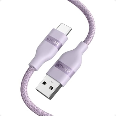 Anker Car Carplay Cable for iPhone 17 16 Pro Max Plus Upcycled Braided USB A to USB C Car Charger Cord for Samsung Note20 and More 3FTViolet