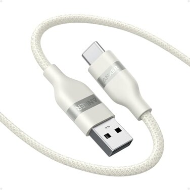 Anker Car Carplay Cable for iPhone 17 16 Pro Max Plus Upcycled Braided USB A to USB C Car Charger Cord for Samsung Note20 and More6FTWhite