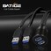 BATIGE 2 Pack Dual USB 30 Car Mount Flush Cable USB30 Male to Female Car Mount Extension Cable Waterproof for Truck Boat Motorcycle Dashboard Panel 3ft