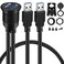 BATIGE 2 Pack Dual USB 30 Car Mount Flush Cable USB30 Male to Female Car Mount Extension Cable Waterproof for Truck Boat Motorcycle Dashboard Panel 3ft