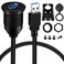 BATIGE Single Port USB 30 Male to Female AUX Car Mount Flush Cable Waterproof Extension for Car Truck Boat Motorcycle Dashboard Panel 3ft 2 Pack