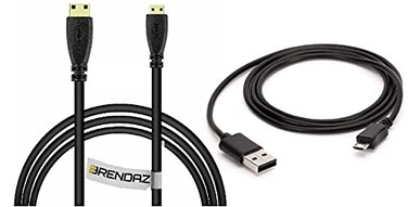 BRENDAZ HDMI Micro Connector Cable and Micro USB Cable Cord Combo Compatible with Sony Alpha a6000 Camera Charge Data Transfer View on Display
