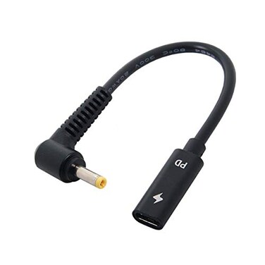 cablecc Type C USBC Female Input to DC 40x17mm Power PD Charge Cable fit for Laptop 1820V