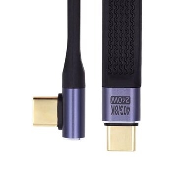 chenyang USB C USB4 40Gbps 240W 100W 8K Flat Slim FPC Data Cable Low Profile Angled for Laptop Phone 13cm
