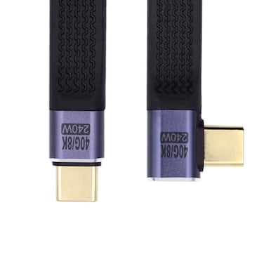 chenyang USB C USB4 40Gbps 240W 100W 8K Flat Slim FPC Data Cable Right Angled for Laptop Phone 13cm