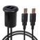 DAMAVO 2 Ports Dual Car USB Port 20 Male to Female USB Cable AUX Flush Mount YM1240 Car Mount Extension Cable with Buckle for Car Truck Boat Motorcycle Dashboard Panel