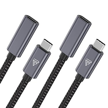 Faracent USB C Extension Cable 10Gbps USB 32 Type C Male to Female Extension Charging Sync for iPhone 17 16 15 Pixel PSVR2 MacBook Air ProNew iPad Dell XPS Surface Book 6ft 2pack Grey