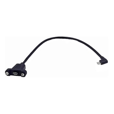 Kework 03 Meter Micro USB 5 Pin Extension Cable Left Angle Micro USB Male to Female Extender Bolt Screw Lock Mount Cable Sync Data Charging