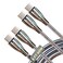 MAGNITTO Metal Braided Wire USB C to USB C Cable 6ft 2Pack 60W 3A Stainless Steel Strong Durable Wire Tangle Free Pets Chewing Proof Silver