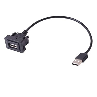 OCESTORE USB Port Panel Extension Cable Adapter Compatible with Camry RAV4 Corolla Highlander Bully Vios ALTIS USB Port Cable Car Dash Flush Mount 35 24mm