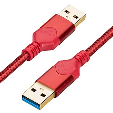 ROFICORD USB 30 Male to Male Cable USB A to USB A High Speed Data Cord Compatible with Hard Disk DriveLaptop CoolerSettop BoxDVD PlayerTVCamera and More 1 FT Red