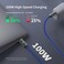 SOOPII 100W USB C Cable 4FT Nylon Braided USB C to USB C Cable Fast Charging TypeC Cable with LED Display for lPhone 1515 Plus15 Pro15 Pro Max MacBook Pro Samsung Galaxy S22S10 Pixel LG
