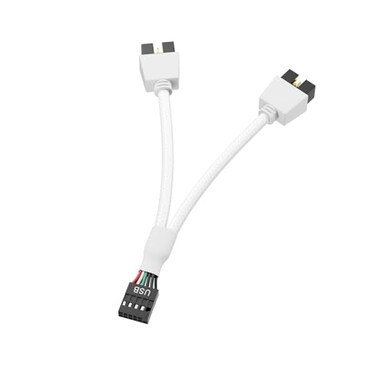 SSSUWP Motherboard USB20 9pin to Dual 9pin Extension Cable White