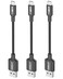SUNGUY Short 6inch Micro USB Cables 3Pcs 05FT Android Charger Fast Charging Data Cord Compatible with Galaxy S6 S7 Edge Charging Station TV Stick PS4 Chromecast Android Phone Black