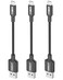 SUNGUY Short 6inch Micro USB Cables 3Pcs 05FT Android Charger Fast Charging Data Cord Compatible with Galaxy S6 S7 Edge Charging Station TV Stick PS4 Chromecast Android Phone Black