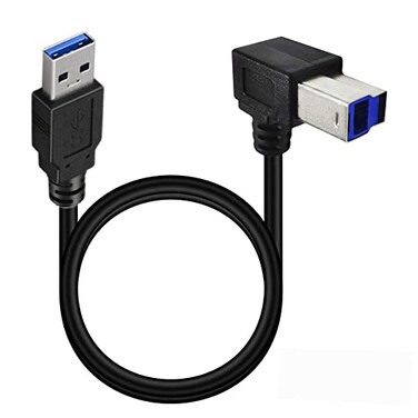 Traovien USB 30 Printer Cable USB 30 Type A Male to Type B Male Plug 90 Degree High Speed PrinterMonitorExternal Hard DriversScanner 50cm15Ft 30 A to B Right Angle