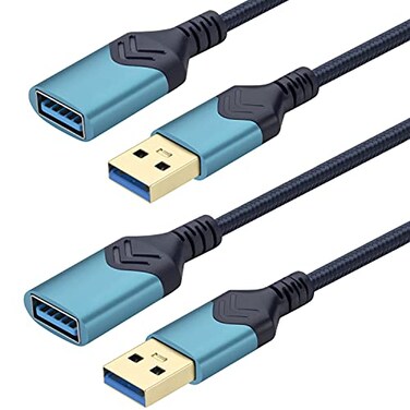 ROFICORD USB 30 Extension Cable2Pack 5FT High Speed Extension Cable USB Male to Female Extension Cord for PlaystationXboxFlash DriveCard ReaderHard DriveKeyboardPrinterScannerDark Blue 2Pack 5FT