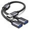 KiwiBird USB Splitter 1 in 2 Out USB Splitter Cable Double Dual Port Adapter for Charging Power and Data 2 Port HUB for Laptop PC Smart TV Desktop Computer Mac PS5 PS4 Xbox Keyboard Mouse