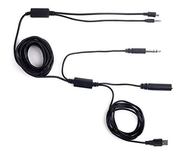 SummitLink V2 18FT ATC Radio Audio Recording Cable with Dual Output for Gopro Phone Audio Recorder Extra Long 5meter Airplane Cockpit Intercom with USB Power HERO3 HERO3 HERO4 Needs Adapter For Newer