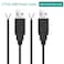 XMSJSIY USB 20 Male Bare Cable Pigtail Open End Extension Cables 5V 3A Power Charge Wires DIY Connector Replacement Cable Cord 18AWG 2pcs 05M